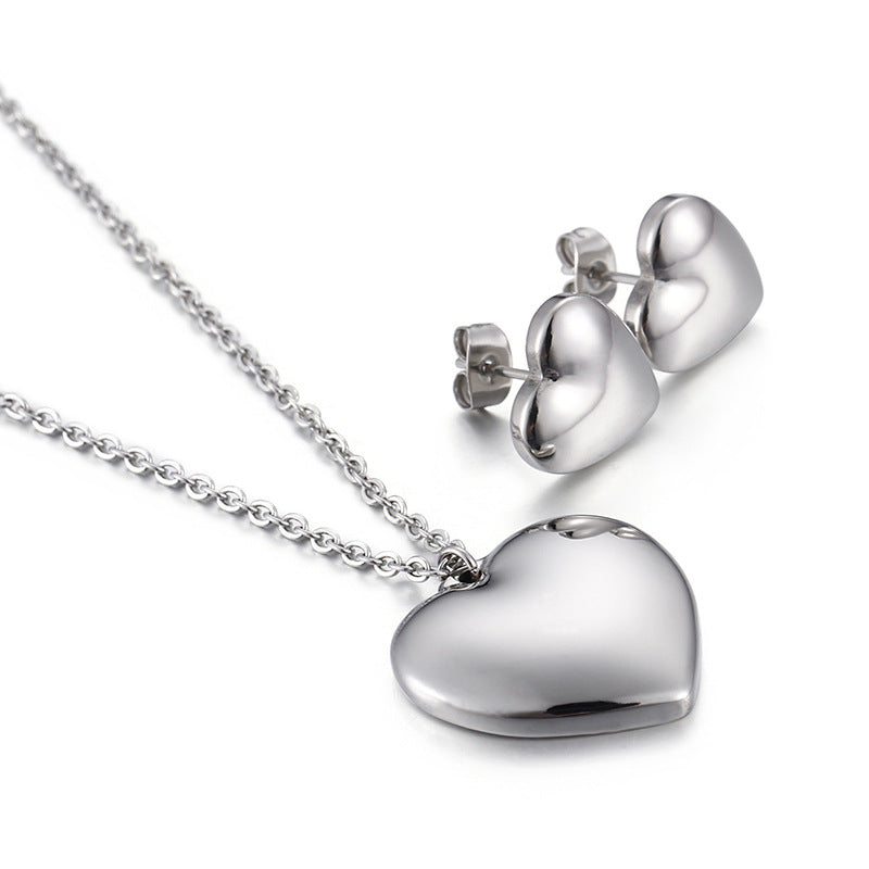 Wholesale Heart Shape Necklace Earrings Jewelry Gold Plated Set